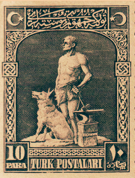 Bozkurt postzegel, uitgegeven ten tijde van Atatürk